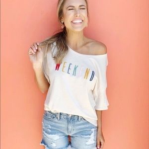 cream embroidered tee